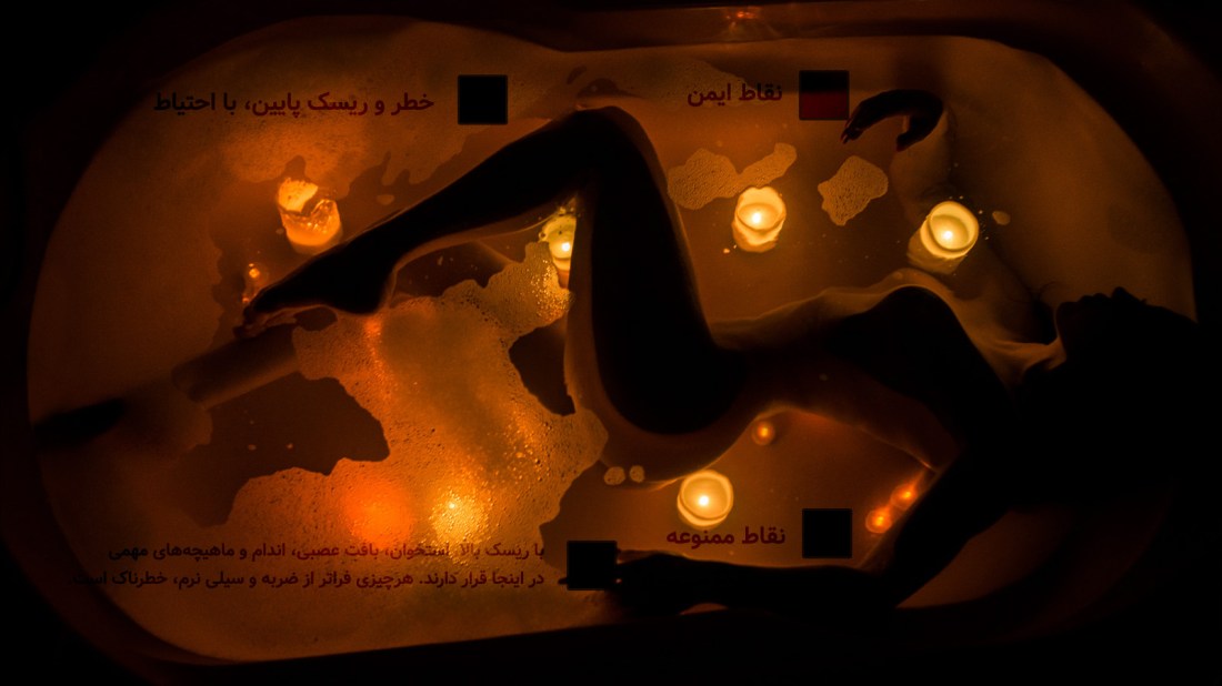 اینفوگرافیک نقاط ایمن برای تنبیه و ضربه زدن در رابطه ارباب و برده